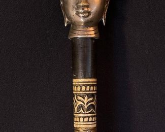Cast Buddha Head Sword Cane Walking Stick - buy on StubbsEstates.com
