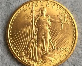 1908  20D gold.