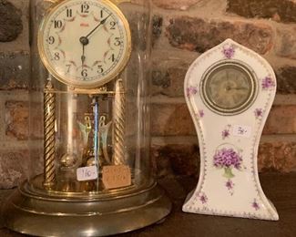 a variety of small table clocks throughout the house