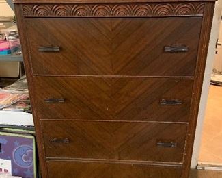 antique 4 drawer tall boy chest