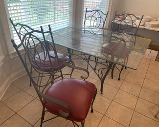 #1	Table	Glass Top Table w/metal Base w/4 chairs   42x65x30	 $ 175.00 																						