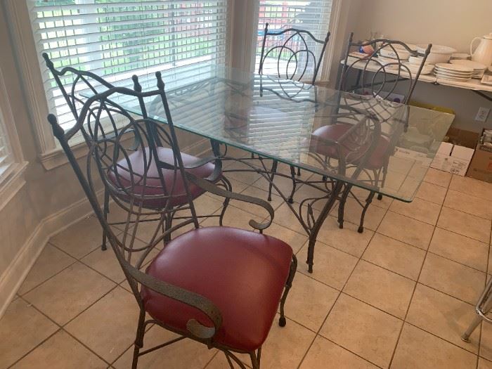 #1	Table	Glass Top Table w/metal Base w/4 chairs   42x65x30	 $ 175.00 																						
