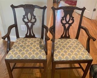 #4	Chair	(2) Set of 2 Dining Chairs w/Carved Back   - sold as a set	 $ 60.00 																						