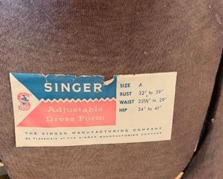 #30	Misc 	Singer Bust 25-29, Waist  21-29, Hips 34-41 (adjustable) dress form 	 $ 50.00 																						