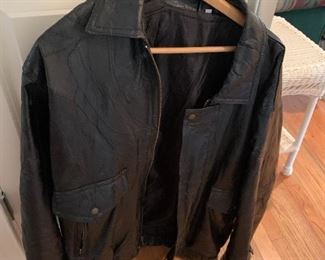 #34	Coat	Mens Coat XL - Black Pleather	 $ 20.00 																						