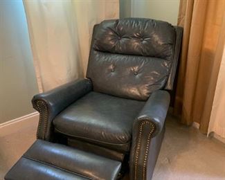 #42	Chair	Blue Buttonback Leather Recliner w/nailhead trim (open in flip-up portion) - You move upstairs	 $ 120.00 																						