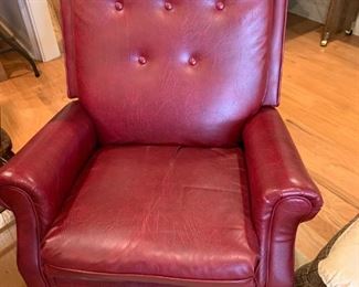 #52	chair	Red Vinyl Recliner 	 $ 75.00 																						