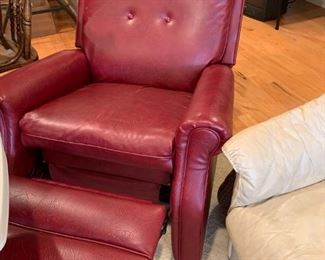 #52	chair	Red Vinyl Recliner 	 $ 75.00 																						