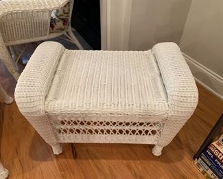 #55	Table	White Wicker Ottoman 28"W	 $ 20.00 																						