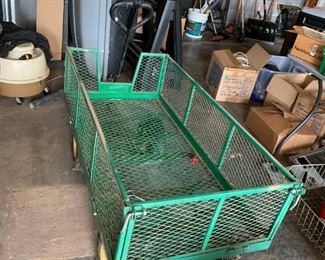 #83	Garage	Green Wrought Iron Wagon w/removable sides  24x48	 $ 65.00 																						