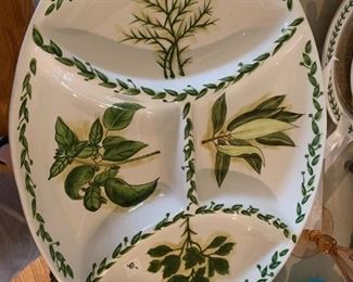  #105	China	Botanical Herbs Hand-painted Relish Tray 20"W x 15D	 $ 30.00 																						