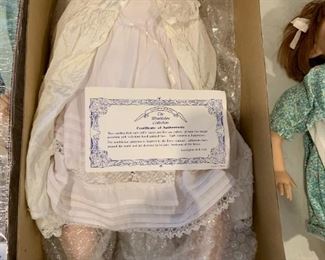 #124	Dolls	The Wimbledon Collection Doll w/white Christening Gown	 $ 20.00 																						