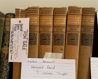 #132	books	Theodore Roosevelt Homeward Bound 7 volumes "singles" 	 $ 70.00 																						