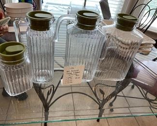 #140	kitchen	VTG france clear ribbed with lids 8 piece set 	 $ 45.00 																						