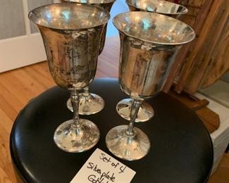 #175	misc	4 silver plate goblets 	 $ 20.00 																						
