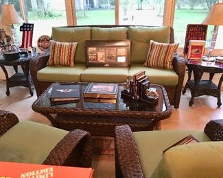 Patio Set by Palm Furniture, Sofa, Swivel Chairs, 2 End Tables - Harley Davidson Books and more...