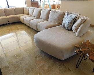 W. Schillig 8 piece sectional sofa with custom chrome legs. The pieces can be removed/ redesigned to fit your space. 