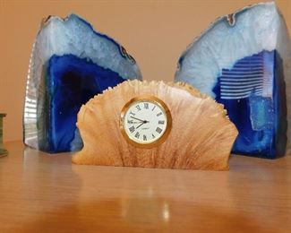 Blue Geode Crystal bookends