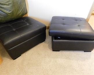 2 ottomans, coverts to fold out bed.