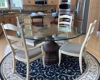 46 Glass top kitchen table with 6 chairs