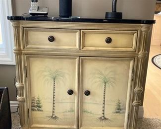 53 Hand painted palm tree cabinet