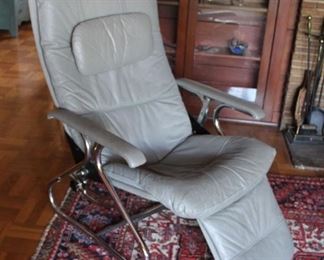#7 chrome mid century lounger.  No label found.   37” X 29” X 41” 