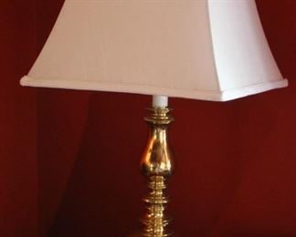 #16 Brass candlestick inspired column lamp 27” 