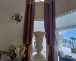 DRAPES AVAILABLE - TALL PEDESTAL WITH URN