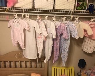 New baby clothes on hangers $5.00 each