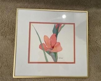 Original Watercolor Signed Korhumel Flower!