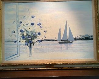 Large Original Mid Century Oil Painting by Haas!