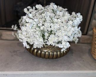 Floral Arrangement in Brass Vase!
