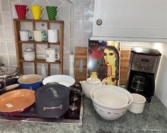 Longaberger Pottery, Kate Spade Lenox Mugs, Calphalon, Napoleon Cutting Board, Cuisinart, Etc!