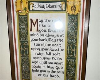 Framed Linen Irish Blessing Made in Ireland!