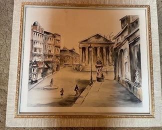 Watercolor of a European City Square - Marvino!