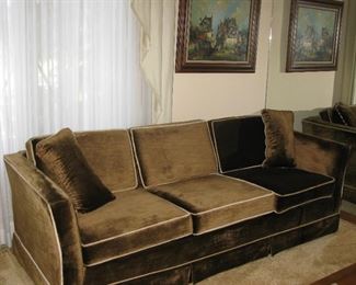Beautiful MCM brown couch sofa  , this sofa and love seat are all  brown color sorry flash made it look different shades.                           
BUY IT NOW $  125.00
