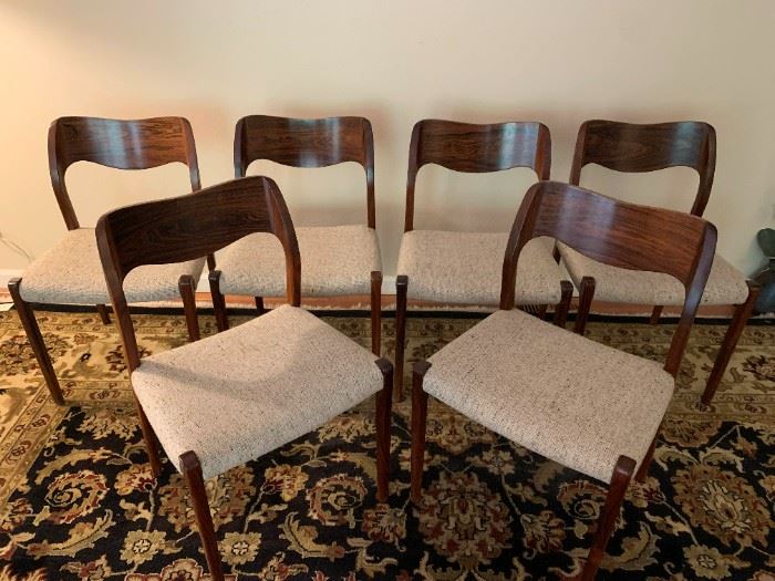 005 J. L. Moller Model 71 Rosewood Chair Set