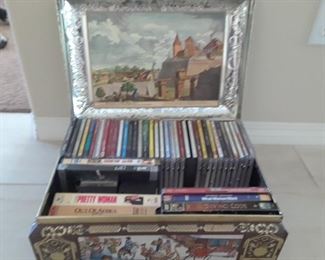estate sale E. Otto Schmidt tin box with music cd and tapes
