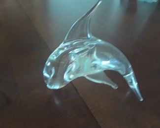 estate sale glass dolphin
