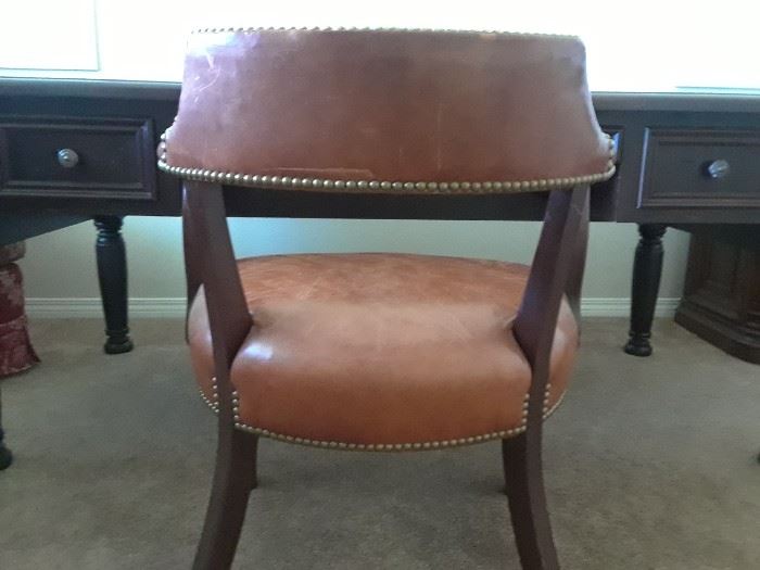 estate sale leather office chair back