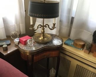 Pair of kidney shaped tables.