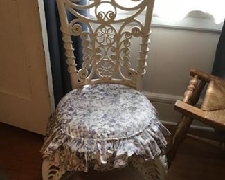 Antique wicker chair.