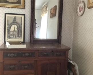 Antique marble top dresser.