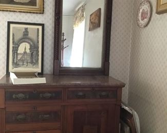 Antique marble top dresser.  