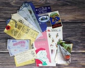 Assorted Vintage Pamphlet Sticker Postcard Lot