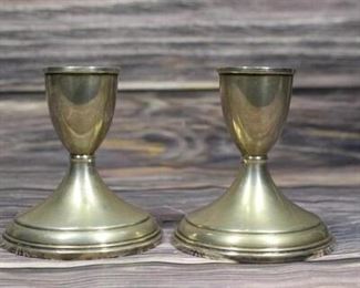 Pair of Vintage Preisner Sterling Weighted Candle Stick Holders
