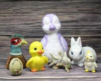 Ceramic Easter Bird Figurine Lot