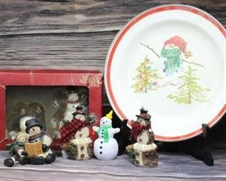 Vintage Christmas Snowman Home Decor Lot