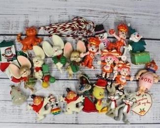 Vintage Retro Christmas Tree Holiday Ornament Lot