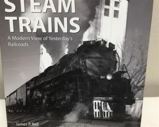 Black WhiteSteam Trains hardcover book.